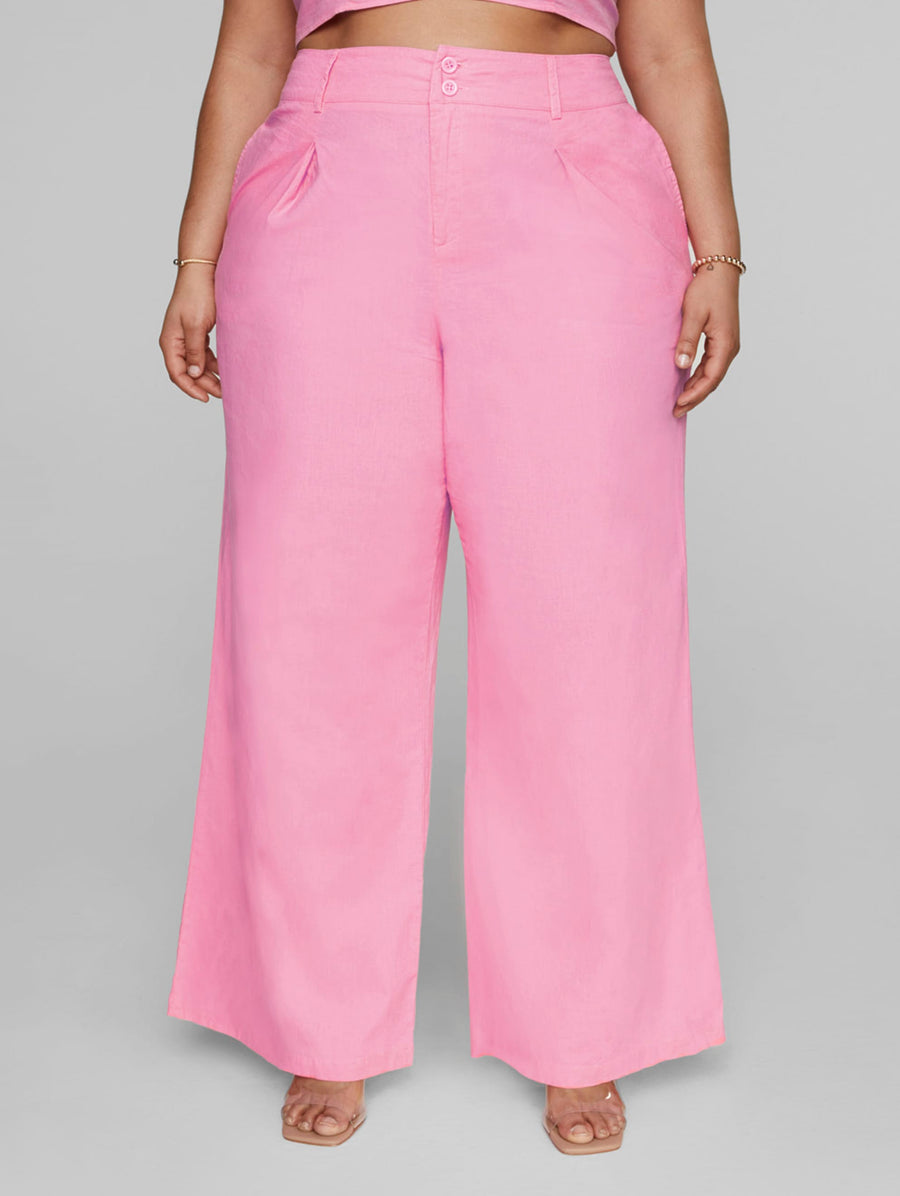 Pink Linen Pants Size 0 or 12/14